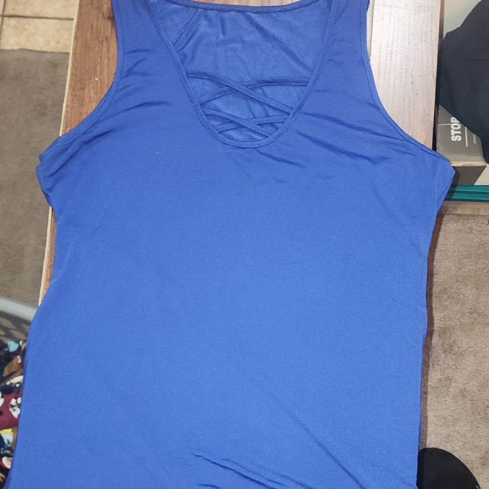 FIRM PRICE Women's Blue Sleeveless Top